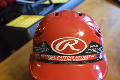 Rawlings Baseball Batting Velo Helmet Red Fits juniors 6 3/8 to 7 1/8 & 1 senior