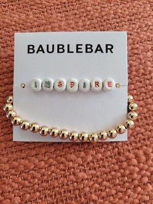 Baublebar Custom Disk  Pisa Bracelet, 6MM + Stretch, Word '' INSPIRE''