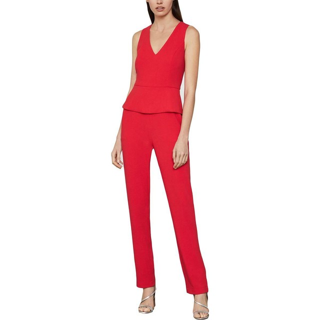 red peplum jumpsuit