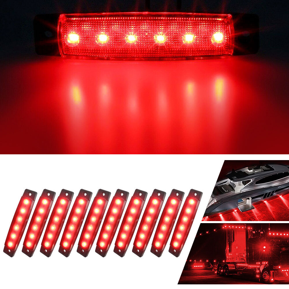 10PCS 3.8" Smoked Red Side Marker Clearance Tail Light LED for Truck Trailer New
