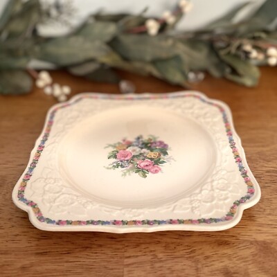 Vintage Crown Ducal Gainsborough England Charming 6” Square Plate