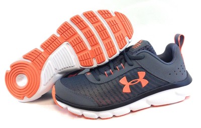 orange and grey under armour shoes