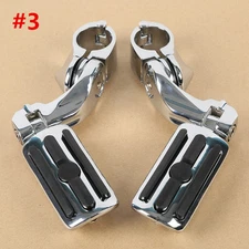 Chrome 1-1/4" Short Angled Adjustable Highway Footpegs/ Peg Mount Fit For Harley