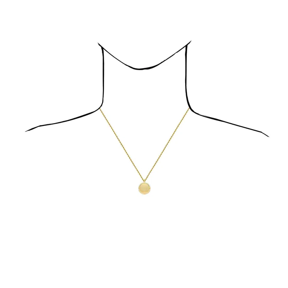 Pingente redondo de ouro 10K com memória CZ 1"-1,8" - Imagem 4 de 4