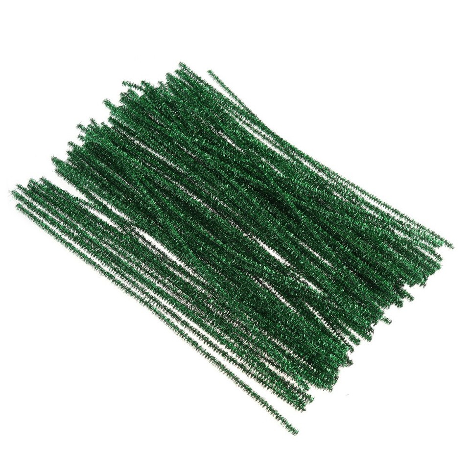 100 Pcs Ornaments Small Tree Decorations Twisted Stems Fuzzy Wire ...