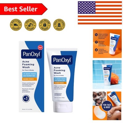 10% Benzoyl Peroxide Foaming Cleanser - Maximum Strength Acne Solution, 5.5 Oz