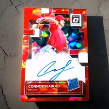 2022 Panini Donruss Optic Baseball Red Cracked Ice  /25 Connor Seabold Auto RC