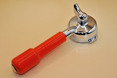 Siebträger 58mm, orange, Einerauslauf für Rancilio, ECM, Expobar, Profitec.