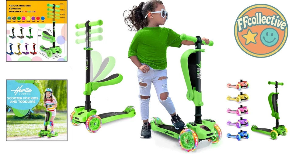 Portable 3-Wheel Tri Scooter for Ages 2-12 - Flip Seat, Smooth Ride & LED Lights - Image 2 of 4