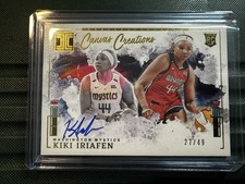 Kiki Iriafen 2025 Panini Impeccable WNBA Canvas Creations Gold RC Auto /49 SSP