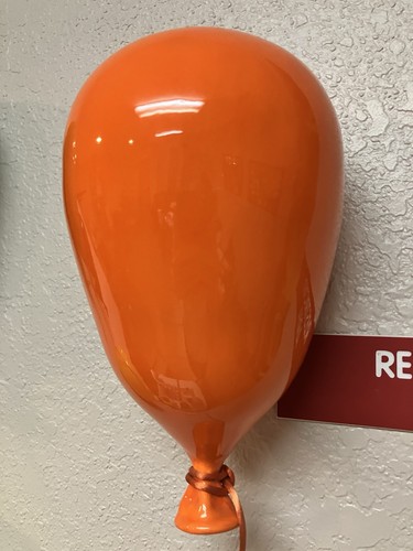 Vintage Signed Dyer Ceramic Balloon Wall Art Orange - Image 1