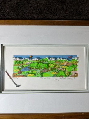 Charles Fazzino Signed 3D Pop Art “Teeing Off!” 14/100 DX Golf