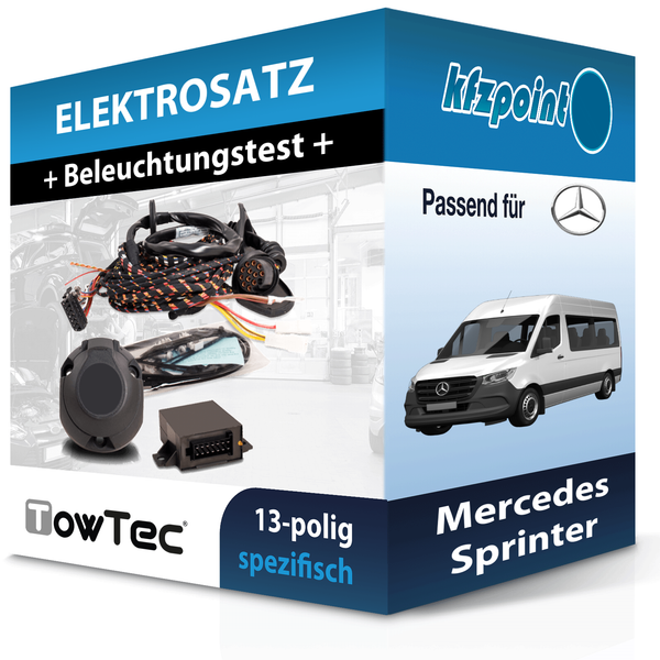 Towtec E-Satz 13Polig Fahrzeugspezifisch Passend für Sprinter PKW FP NEU-image
