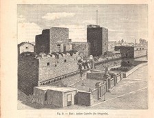 Stampa antica BARI veduta del CASTELLO Puglia 1899 Antique print