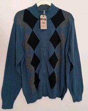 Dockers Men Slate Blue Diamond Fine Gauge Slim fit Sweater Size Xl