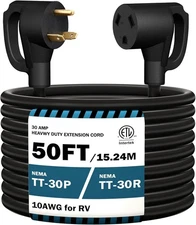 STRIGHT 50FT RV Extension Cord 30 Amp, RV Power Extension Cord NEMA TT-30P Male