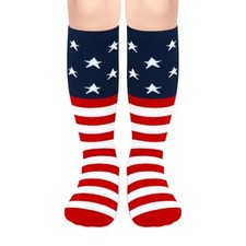 Kids Soccer Socks - Toddler  Youth, Baseball  Football 6-9 Years Usa Flag