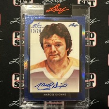 MARCEL DIONNE 2022 LEAF ART OF HOCKEY PORTRAIT AUTO BLUE FOIL 13/20 Hall Of Fame
