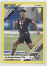 2019 Panini Donruss Rookies Press Proof Yellow Saquan Hampton #288 0q5
