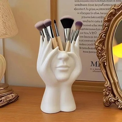 Human Body Art Pen Holder Desk Organizer Makeup Brush Storage Decor