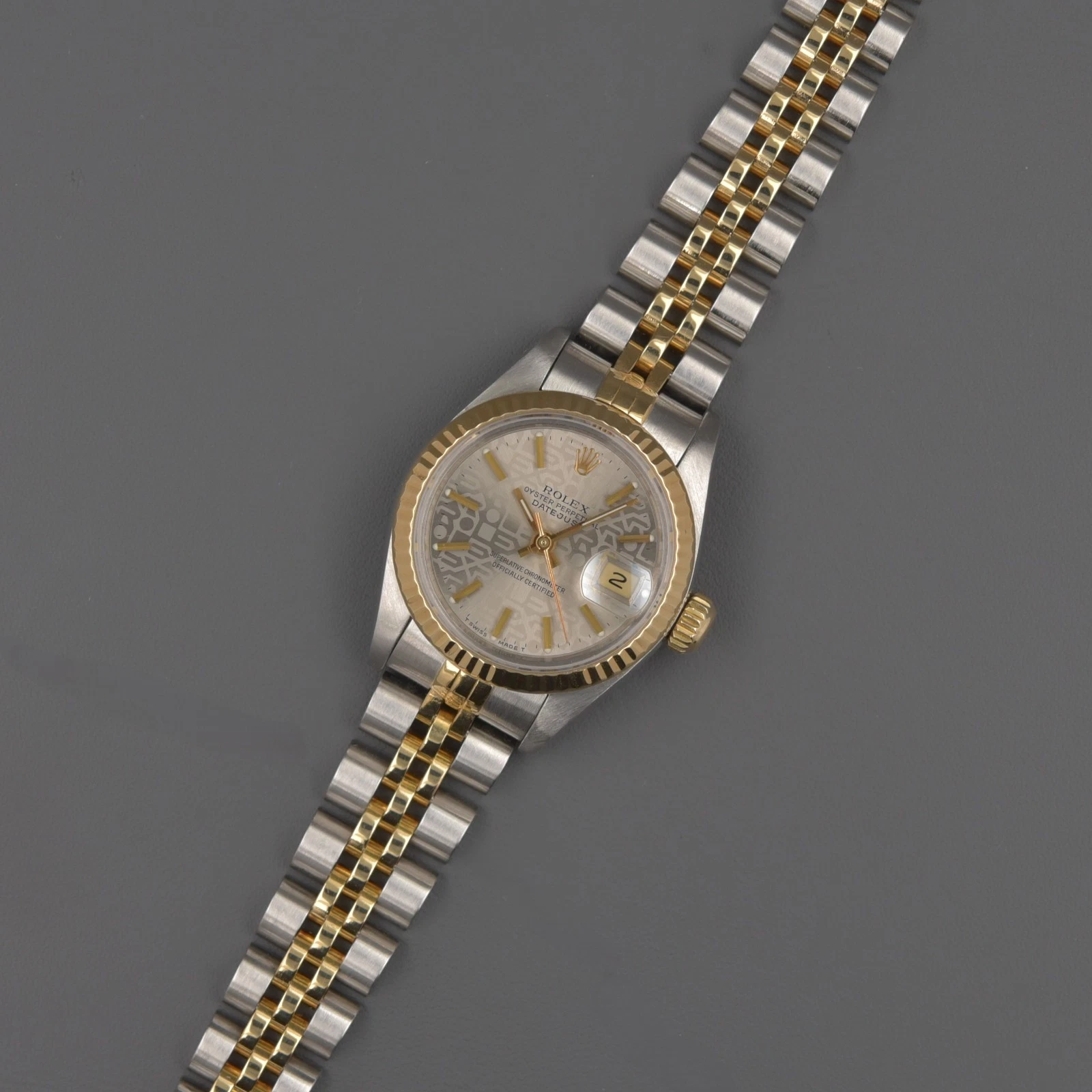 Rolex — Rolex Lady Datejust 69173 26mm Silver Grey Computer Jubilee Dial 1994 18K