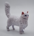 Small White Persian Cat Toy Figurine – Rubber – Realistic Doll House Miniature