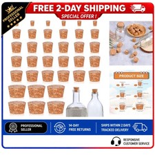 30 Pack Mini Cork Bottle Stoppers 6 Sizes Natural Wood Wine Beer Crafts
