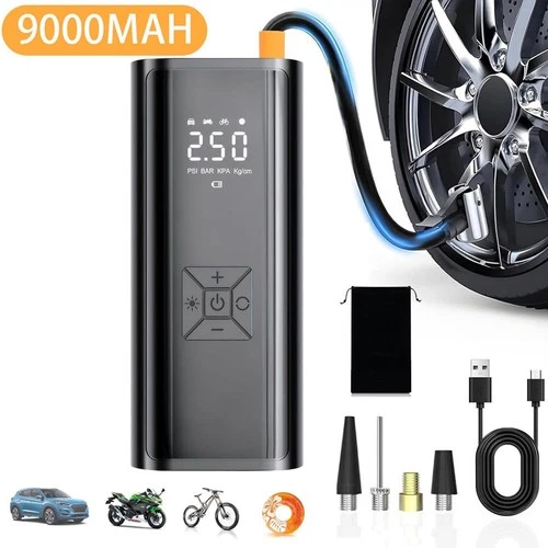 9000mAh Elektrische Luftpumpe Akku Kabellos Auto Reifen Druckluft Luftkompressor - Bild 1 von 20
