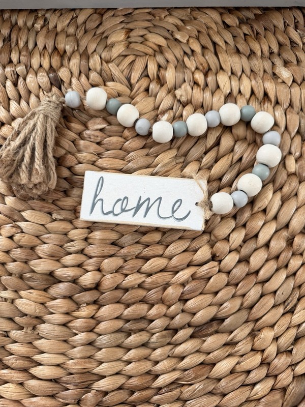 Farmhouse Wooden Bead Garland With Tassel