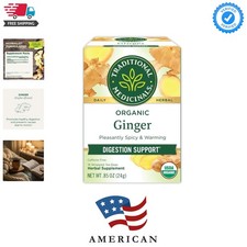 Tea, Organic Ginger, Healthy Digestion, Pleasantly Spicy Warming, 16 Tea Bags