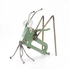 Grasshopper Upcycled Metal Art Vintage Recycled Stapler Green Steel