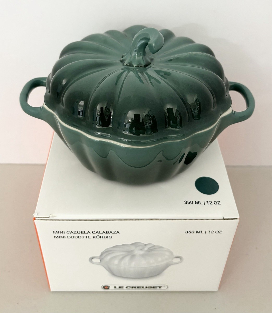 RARE Le Creuset Pumpkin Mini Cocotte Artichaut Green Thanksgiving
