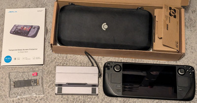 Valve Steam Deck 256GB LCD,  Tasche, Ladekabel Dock, 1TB SSD und 256GB microSD