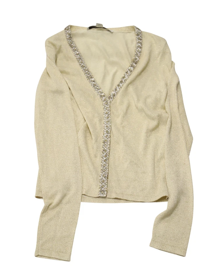 Cárdigan Diane Von Furstenberg Bailarina Embellecido Tejido En Rayón Mujer Dorado M Foto 3 de 4