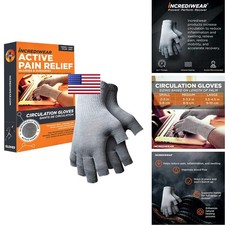 Incrediwear Fingerless Circulation Gloves Arthritis Gloves Grey Small
