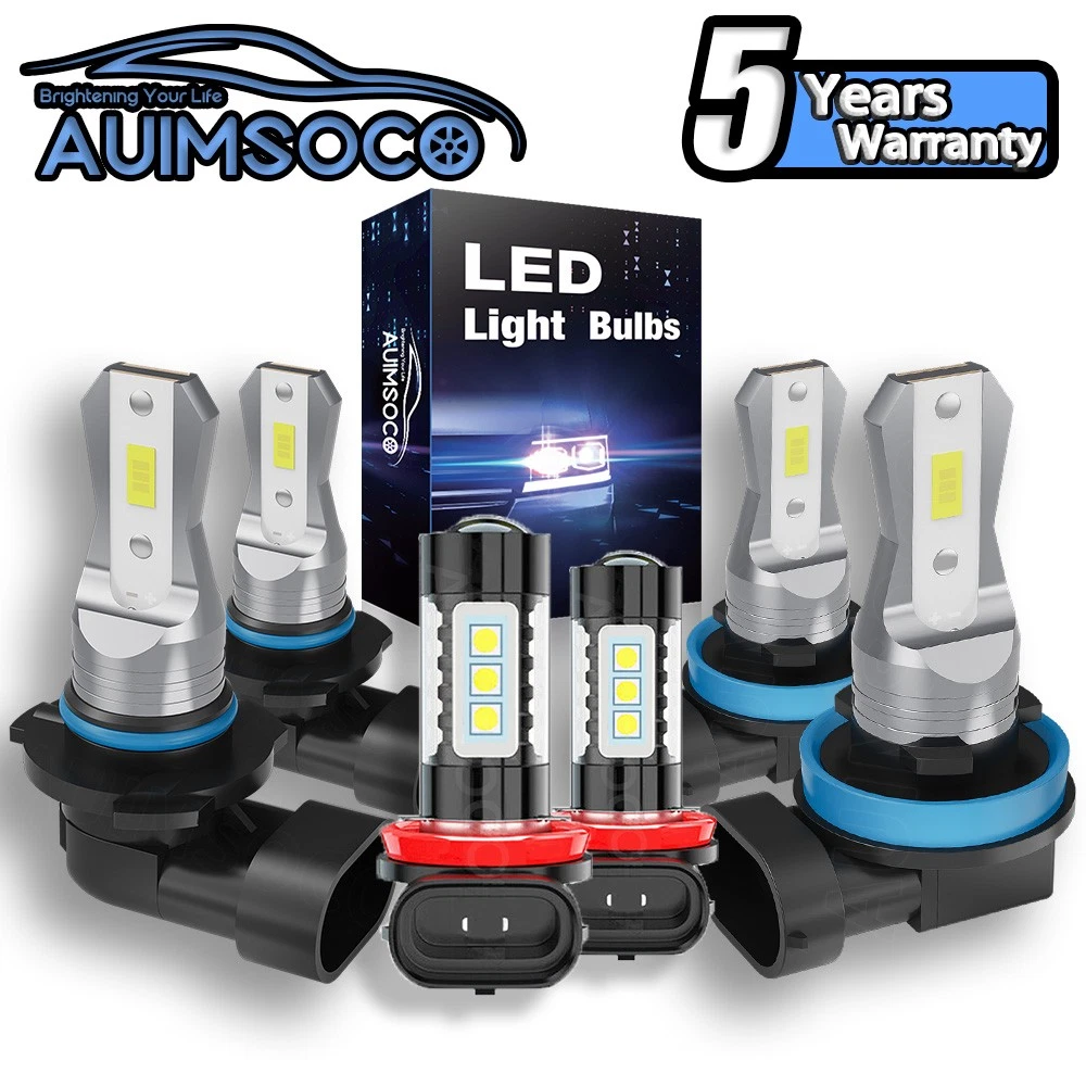 For Honda Civic 2016-2020 6x 6000K LED Headlights Hi/Lo Beam + Fog Bulbs Kits