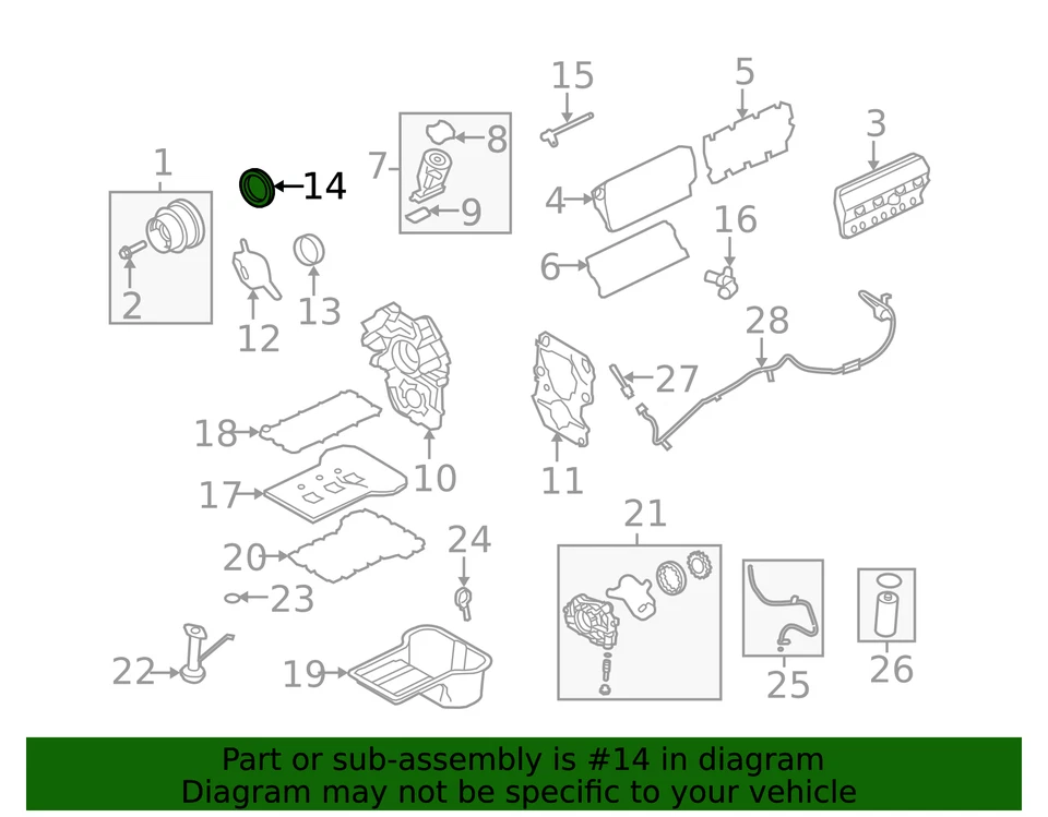 Sello principal trasero original Ford 3C3Z-6701-B Foto 2 de 4