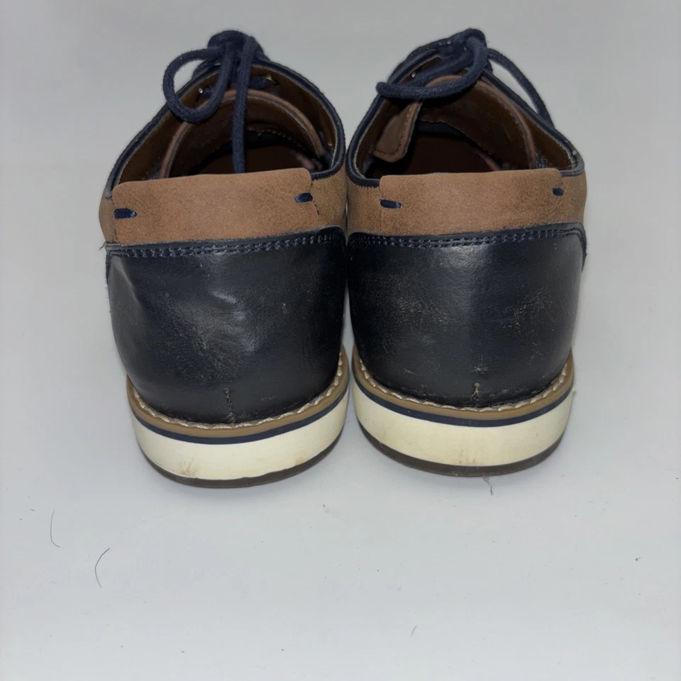 Zapatos de vestir para niños talla 7M Oliver Mason ¡Excelente estado! Marrón azul Foto 3 de 4