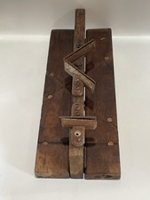 Vintage Compact Folding Miter Box Wood & Metal Adjustable Saw Guide