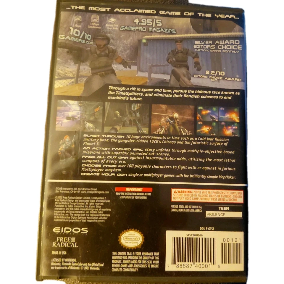 Timesplitters 2  (Nintendo Gamecube, 2002) - Complete in Box - Image 2 of 4