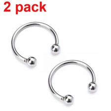 2PC Male Glans Cock Ring Ball Stainless Steel Penis Head Increase Orgasm Sex Toy