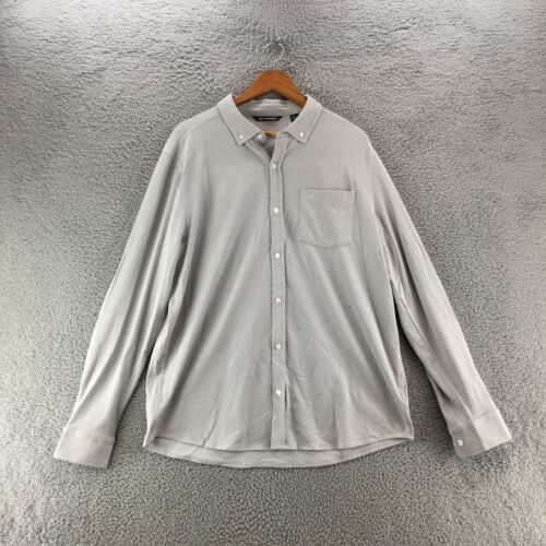 Cutter & Buck Long Sleeve Polo Shirt Mens XL Grey Cotton Blend Button Down NWT - Afbeelding 1 van 14
