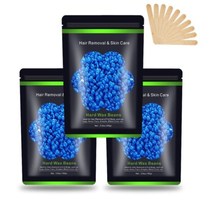 CERA PARA DEPILAR Cara Axilas Cejas Cuerpo Entero Depiladora Depilatoria 3Pcs