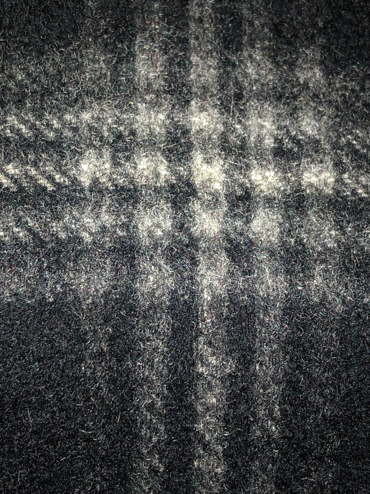 TIE RACK LONDON Pure Cashmere 2Ply Fringe Scarf Black/Gray Plaid