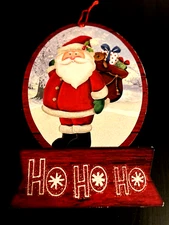 Greenbrier International Santa Clause Ornaments Red 14 x 9 Heavy Cardboard