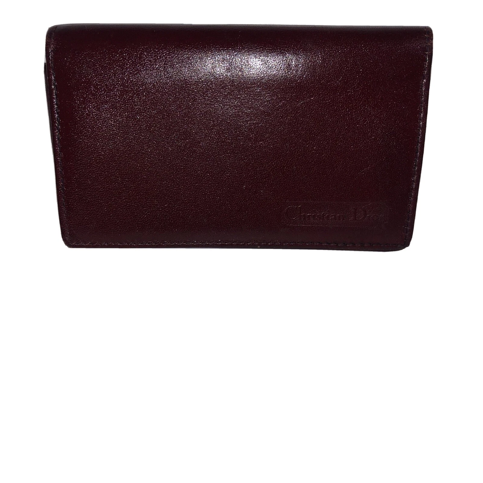 Portefeuille porte carte homme vintage Christian Dior en cuir marron, cuir de veau