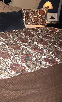 IKEA Backsota Paisley TWIN Duvet COVER Pillowcase Set BACKSÖTA Single Brown Blue
