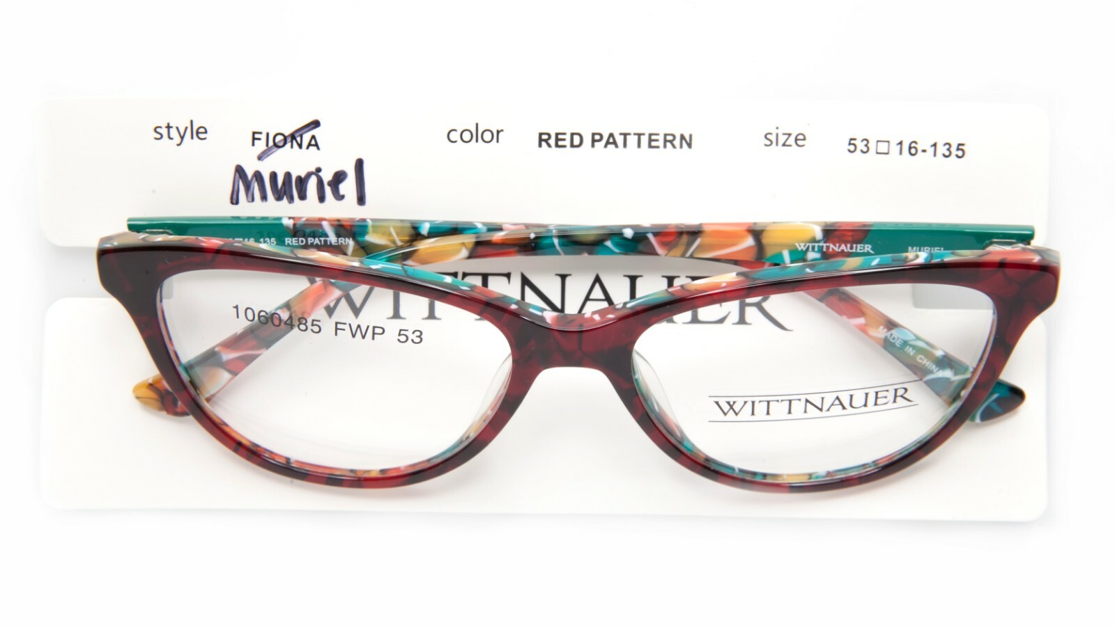 NEW WITTNAUER MURIEL RED PATTERN EYEGLASSES GLASSES FRAME 5316135