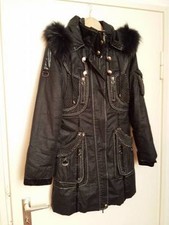 DAMEN WINTER MANTEL MIT ECHT PELZ GR 36-38