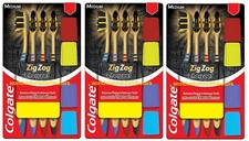 12 Toothbrush Brush Colgate ZigZag Charcoal Medium Bristles Lot Of 12 -FreeShip